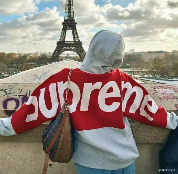 LOGO LOGO BIG L S Black Grey JACQUARD HOODED Hoodie Sweatshirt M XL Back Big SWEATSHIRT 0805